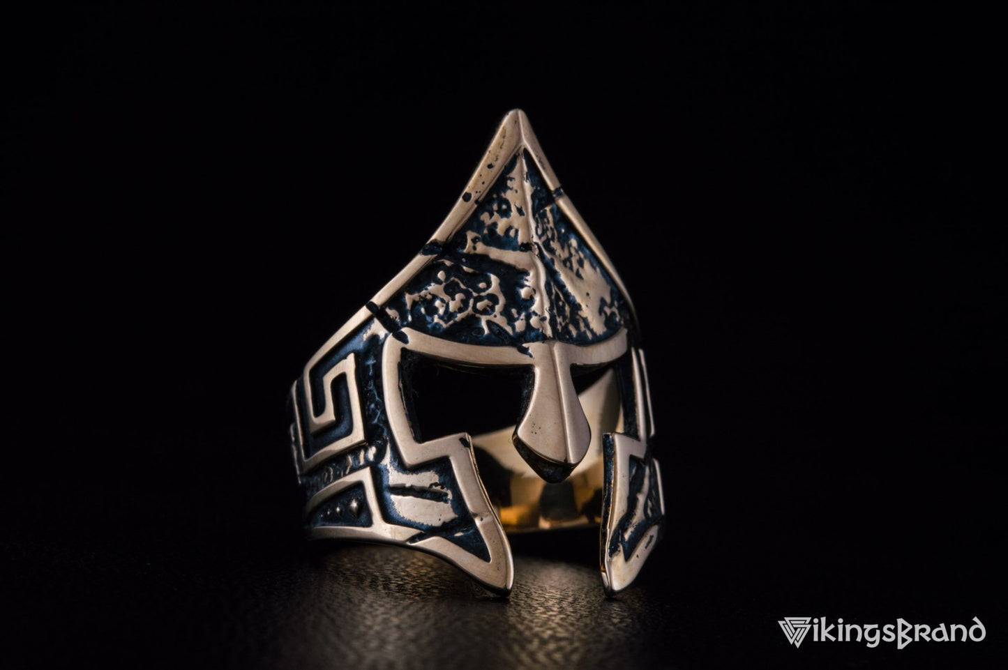 Vikings Spartan Helmet Ring Bronze Unique Handmade Jewelry