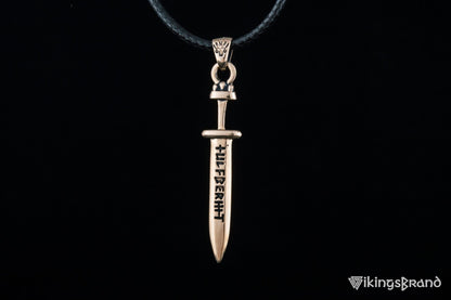Vikings Ulfberht Sword Pendant Bronze Viking Jewelry