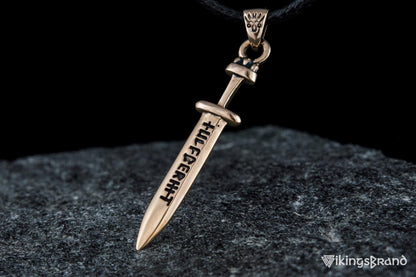 Vikings Ulfberht Sword Pendant Bronze Viking Jewelry