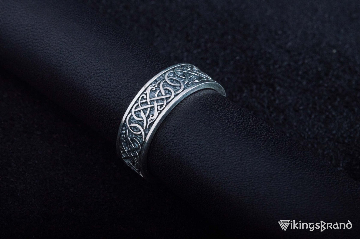 Vikings Urnes Ornament Ring Sterling Silver Handcrafted Jewelry