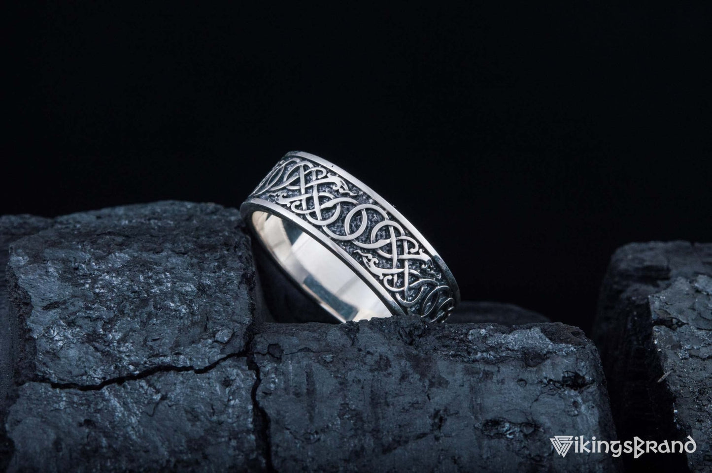 Vikings Urnes Ornament Ring Sterling Silver Handcrafted Jewelry