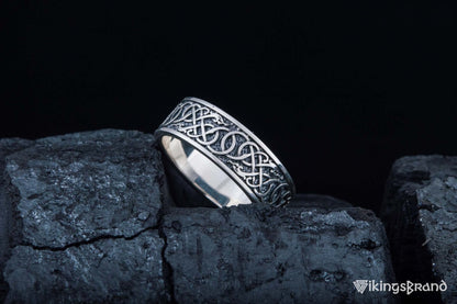 Vikings Urnes Ornament Ring Sterling Silver Handcrafted Jewelry