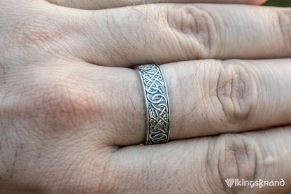 Vikings Urnes Ornament Ring Sterling Silver Handcrafted Jewelry