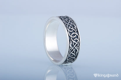 Vikings Urnes Ornament Ring Sterling Silver Handcrafted Jewelry
