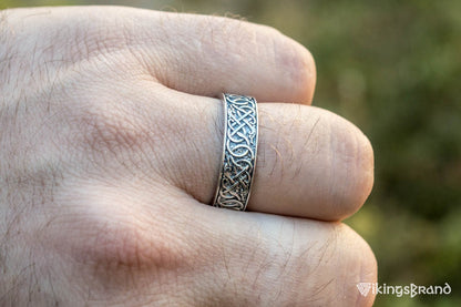Vikings Urnes Ornament Ring Sterling Silver Handcrafted Jewelry