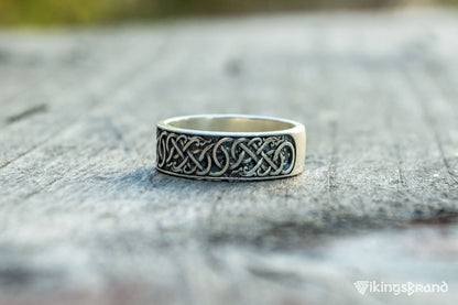 Vikings Urnes Ornament Ring Sterling Silver Handcrafted Jewelry