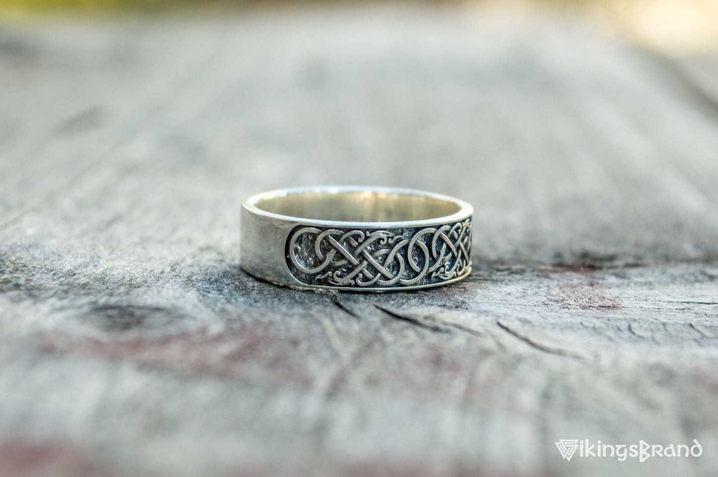 Vikings Urnes Ornament Ring Sterling Silver Handcrafted Jewelry