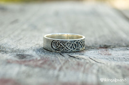 Vikings Urnes Ornament Ring Sterling Silver Handcrafted Jewelry