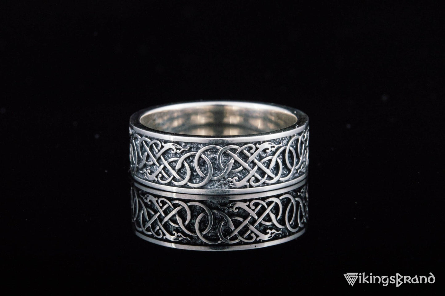 Vikings Urnes Ornament Ring Sterling Silver Handcrafted Jewelry