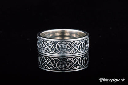 Vikings Urnes Ornament Ring Sterling Silver Handcrafted Jewelry