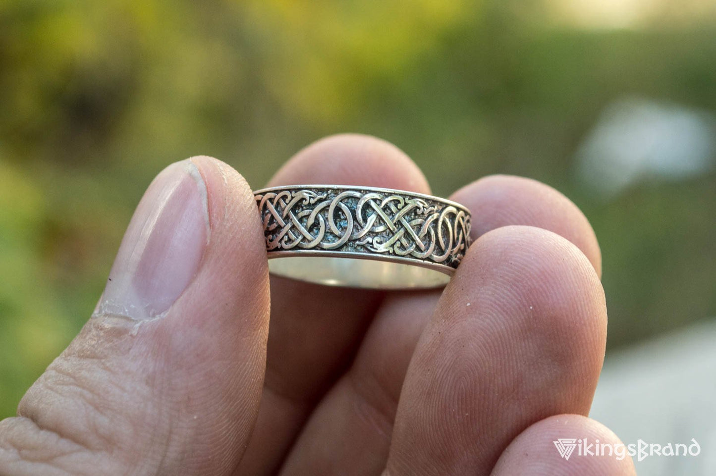 Vikings Urnes Ornament Ring Sterling Silver Handcrafted Jewelry