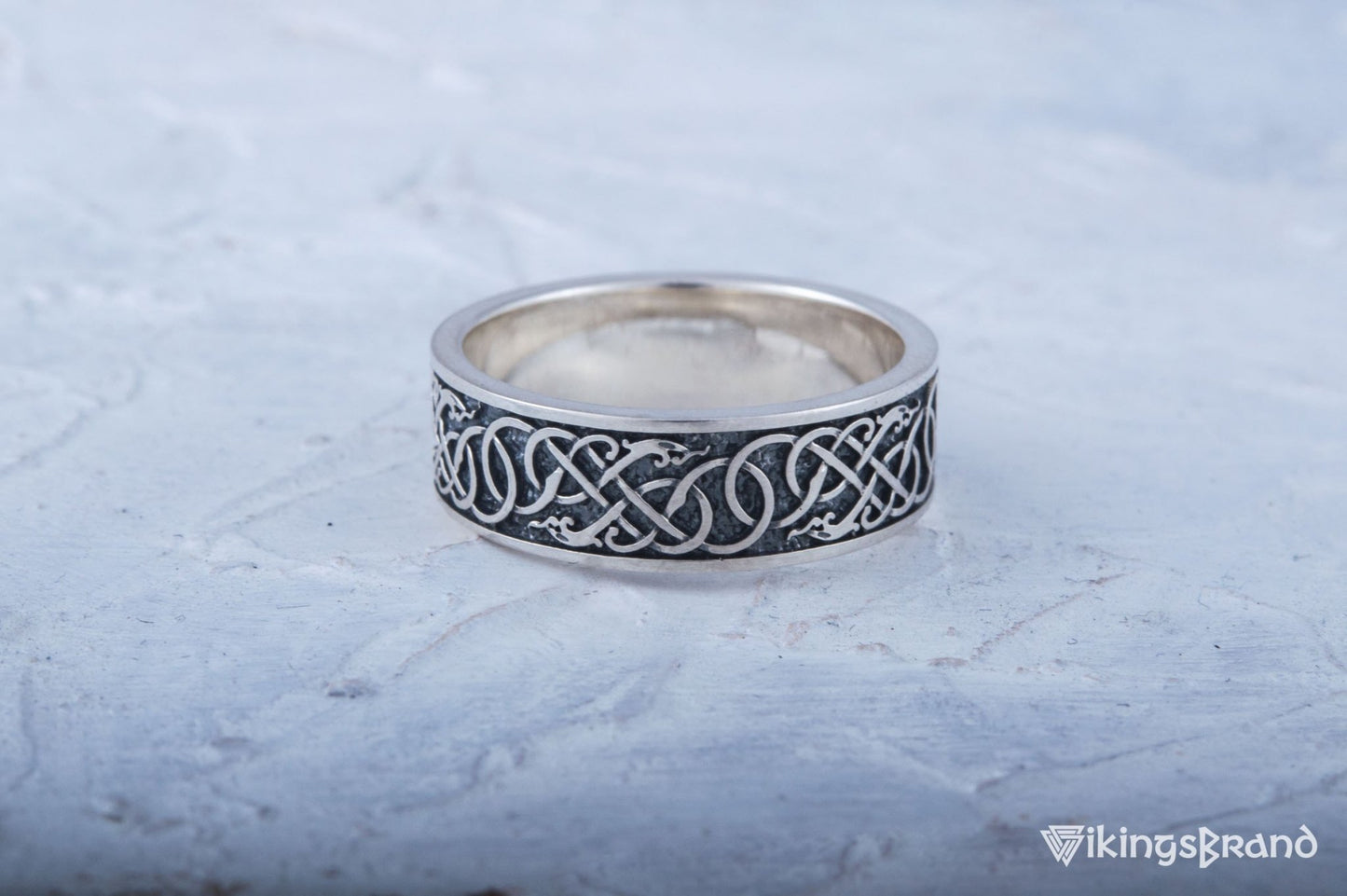 Vikings Urnes Ornament Ring Sterling Silver Handcrafted Jewelry