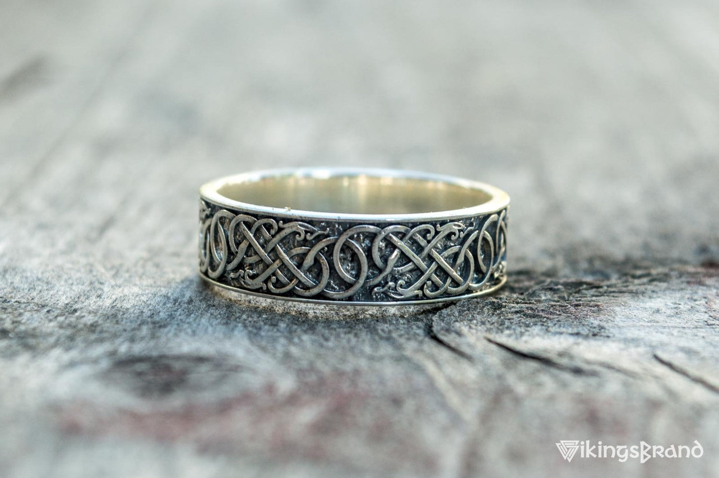Vikings Urnes Ornament Ring Sterling Silver Handcrafted Jewelry