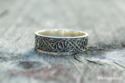 Vikings Urnes Ornament Ring Sterling Silver Handcrafted Jewelry