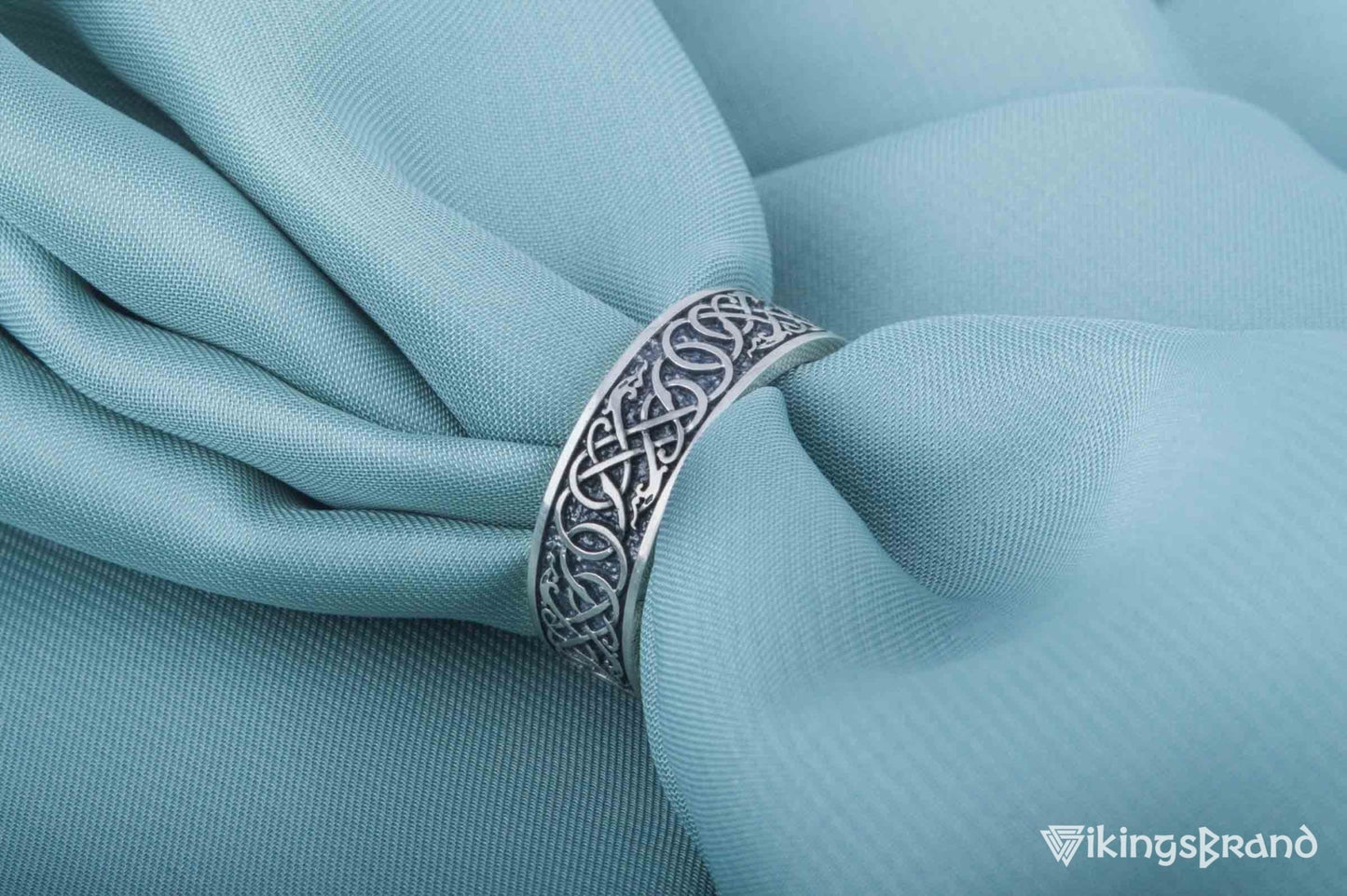 Vikings Urnes Ornament Ring Sterling Silver Handcrafted Jewelry
