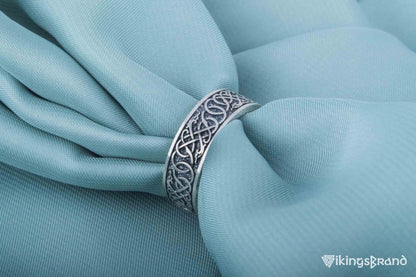 Vikings Urnes Ornament Ring Sterling Silver Handcrafted Jewelry