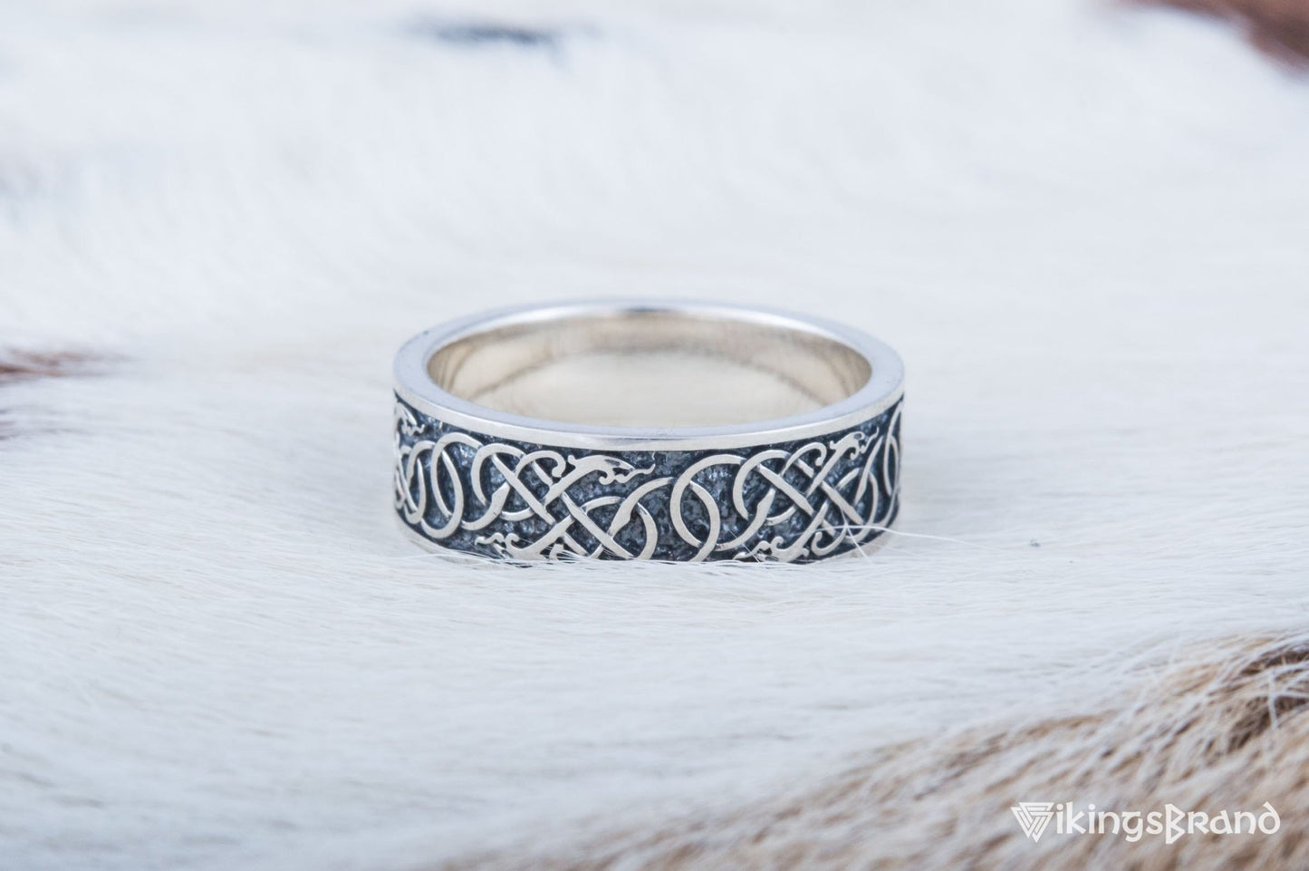 Vikings Urnes Ornament Ring Sterling Silver Handcrafted Jewelry