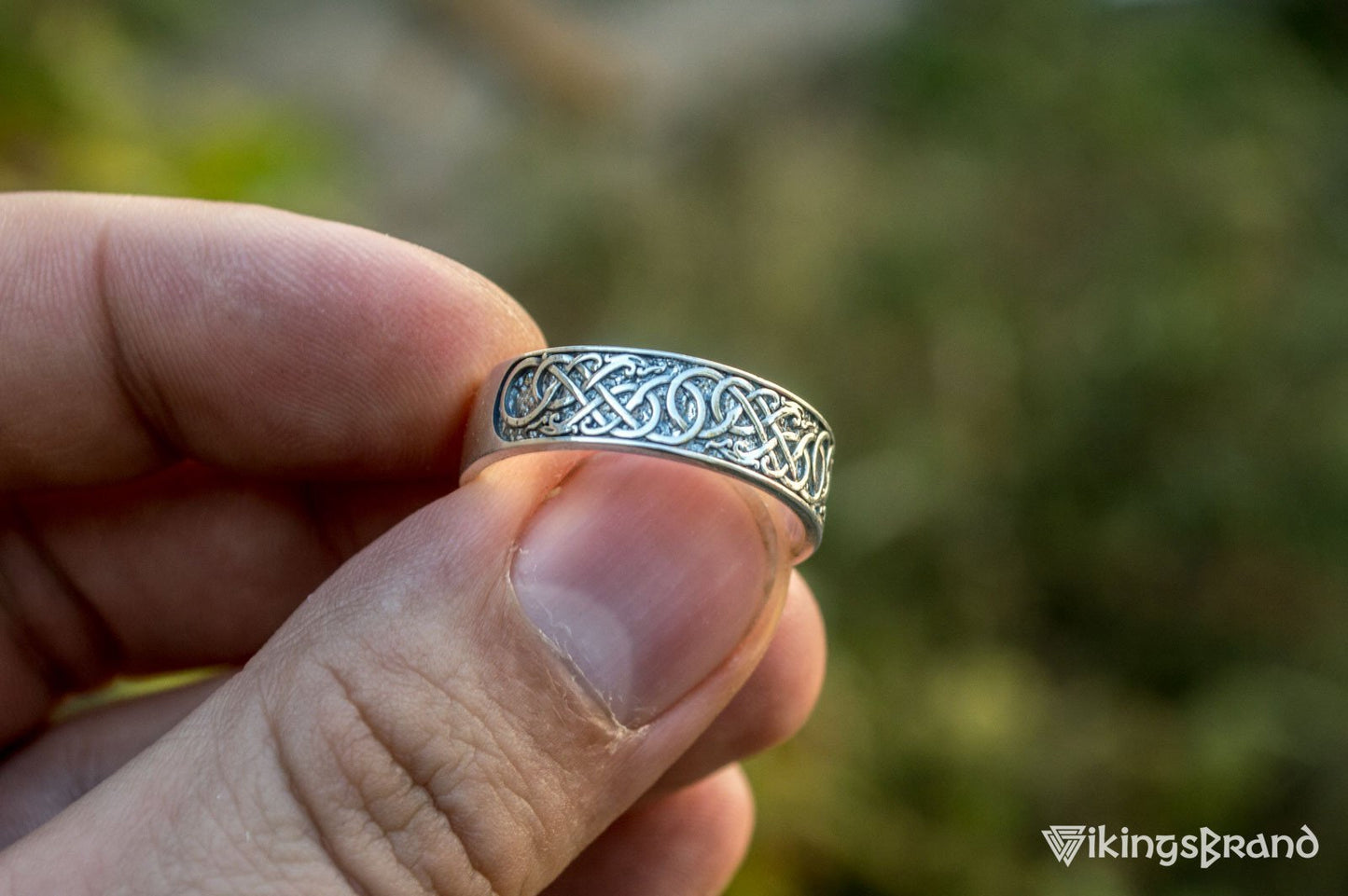 Vikings Urnes Ornament Ring Sterling Silver Handcrafted Jewelry