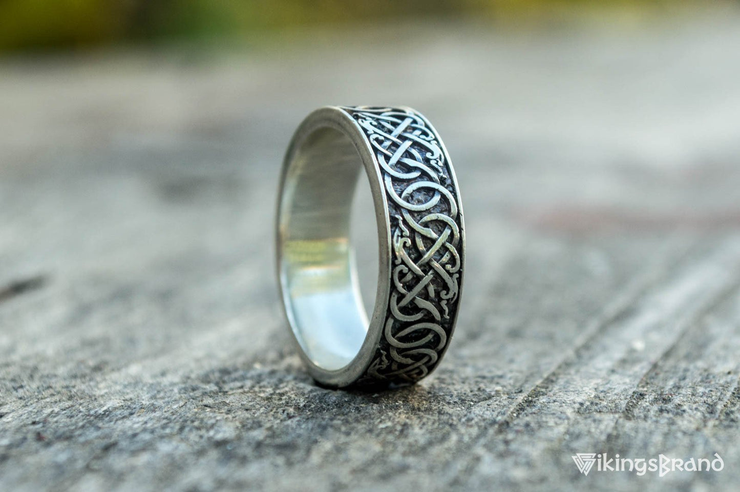 Vikings Urnes Ornament Ring Sterling Silver Handcrafted Jewelry