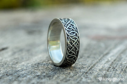 Vikings Urnes Ornament Ring Sterling Silver Handcrafted Jewelry