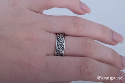 Vikings Urnes Ornament Ring Sterling Silver Handcrafted Jewelry