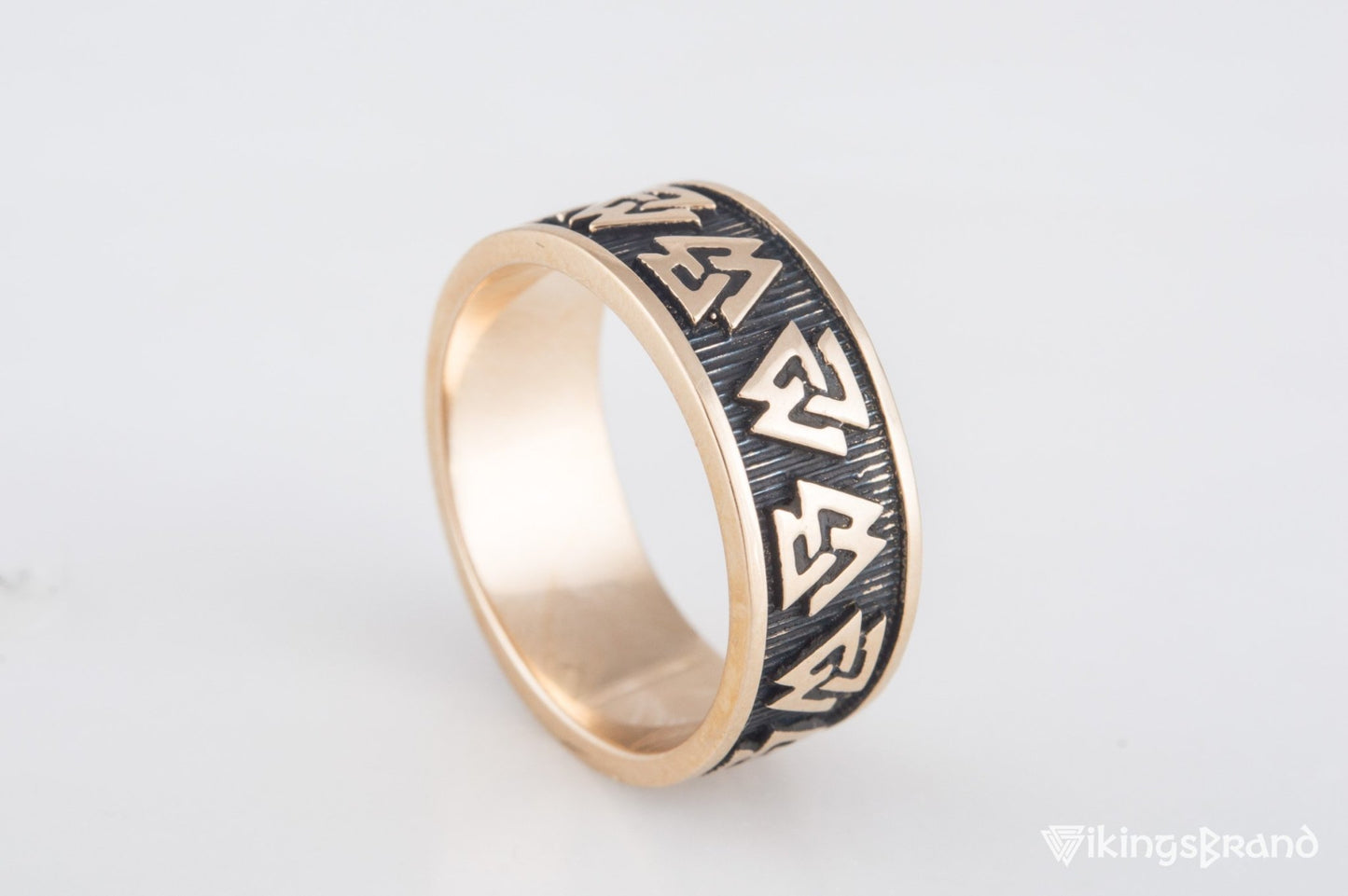 Vikings Valknut Symbol Ring Bronze Viking Jewelry