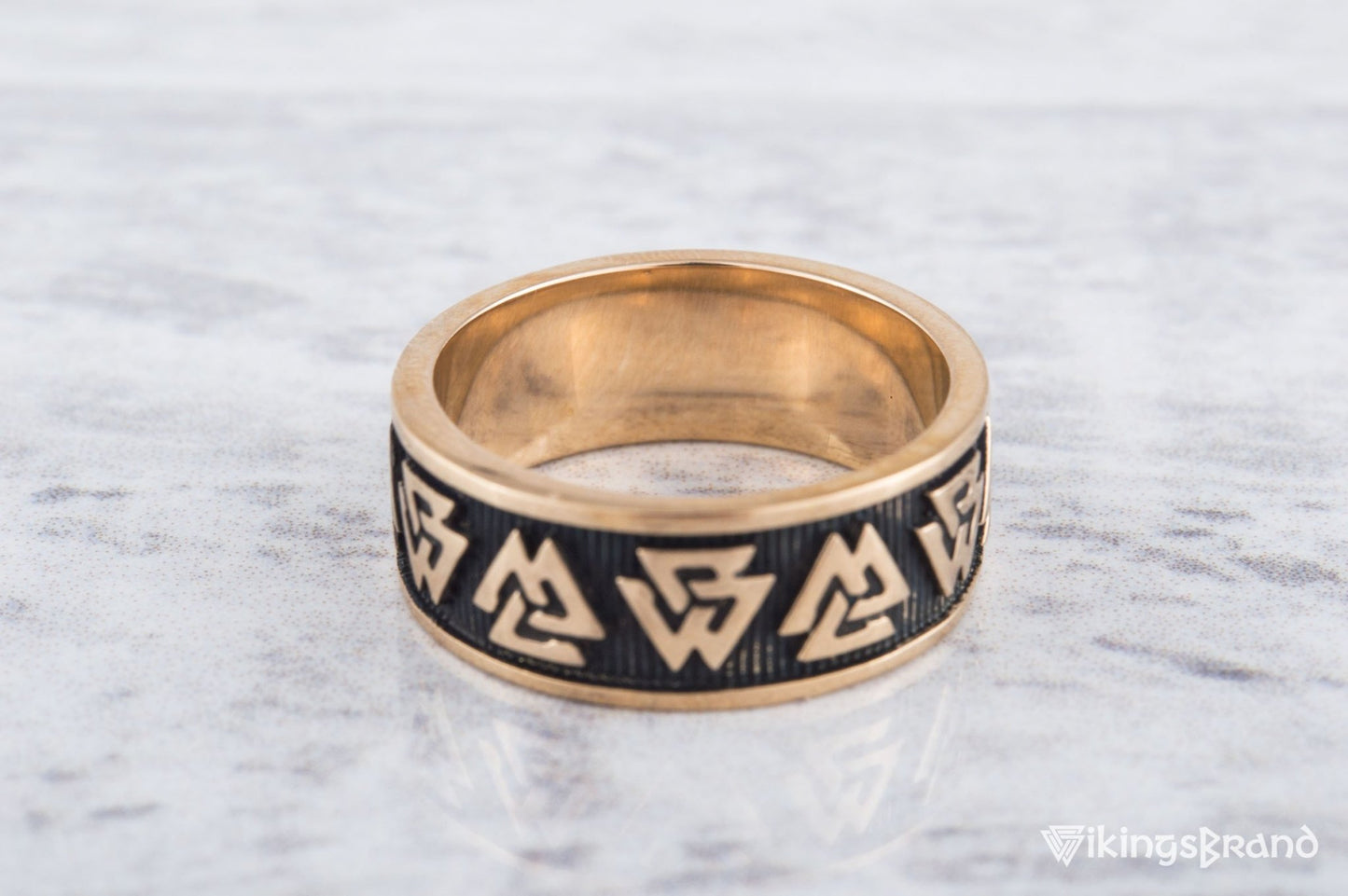 Vikings Valknut Symbol Ring Bronze Viking Jewelry