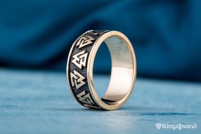 Vikings Valknut Symbol Ring Bronze Viking Jewelry