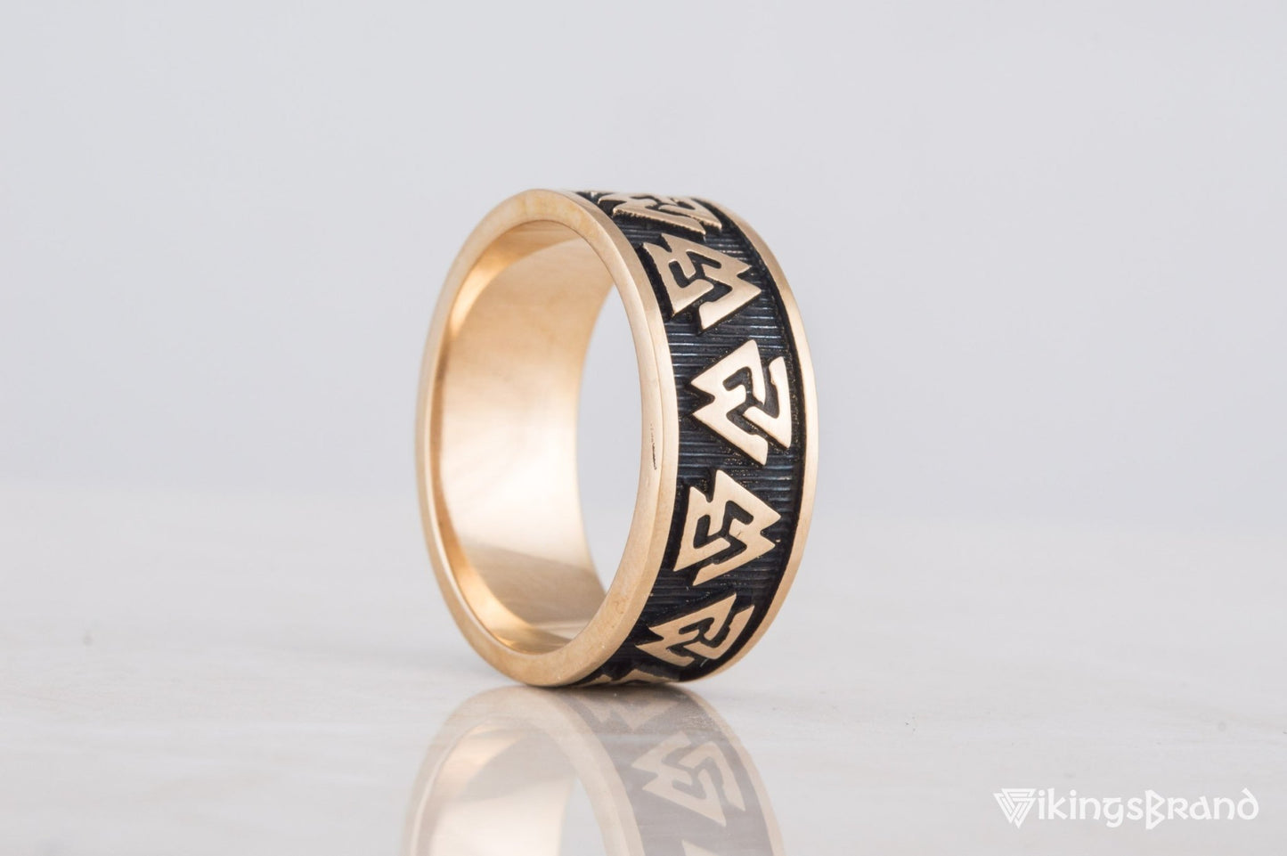 Vikings Valknut Symbol Ring Bronze Viking Jewelry