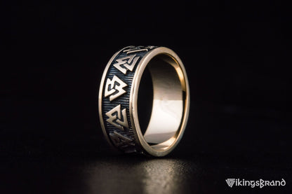 Vikings Valknut Symbol Ring Bronze Viking Jewelry