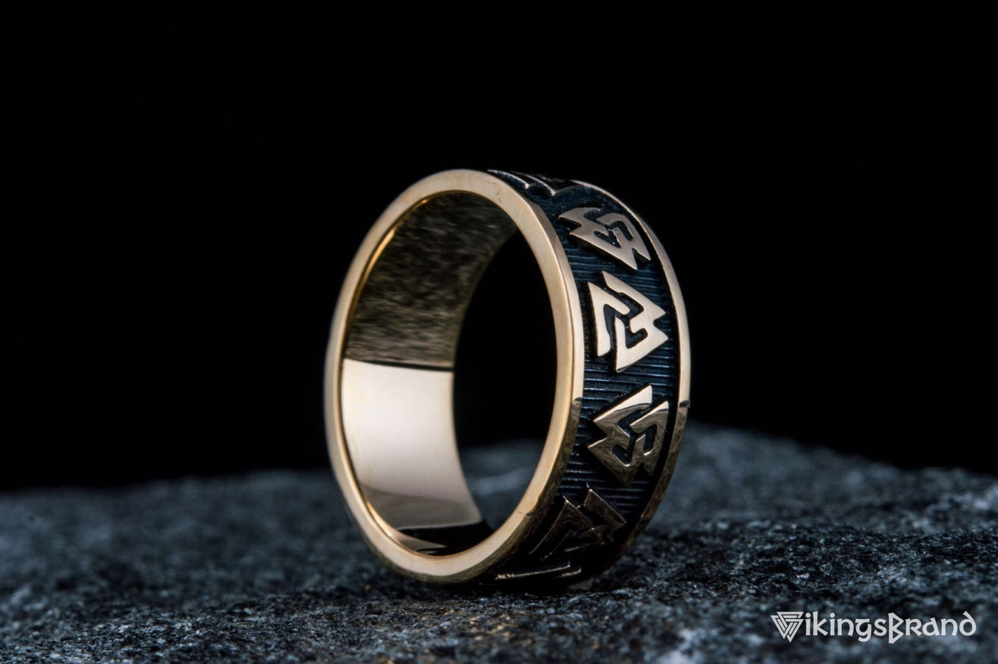 Vikings Valknut Symbol Ring Bronze Viking Jewelry