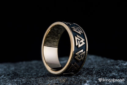 Vikings Valknut Symbol Ring Bronze Viking Jewelry