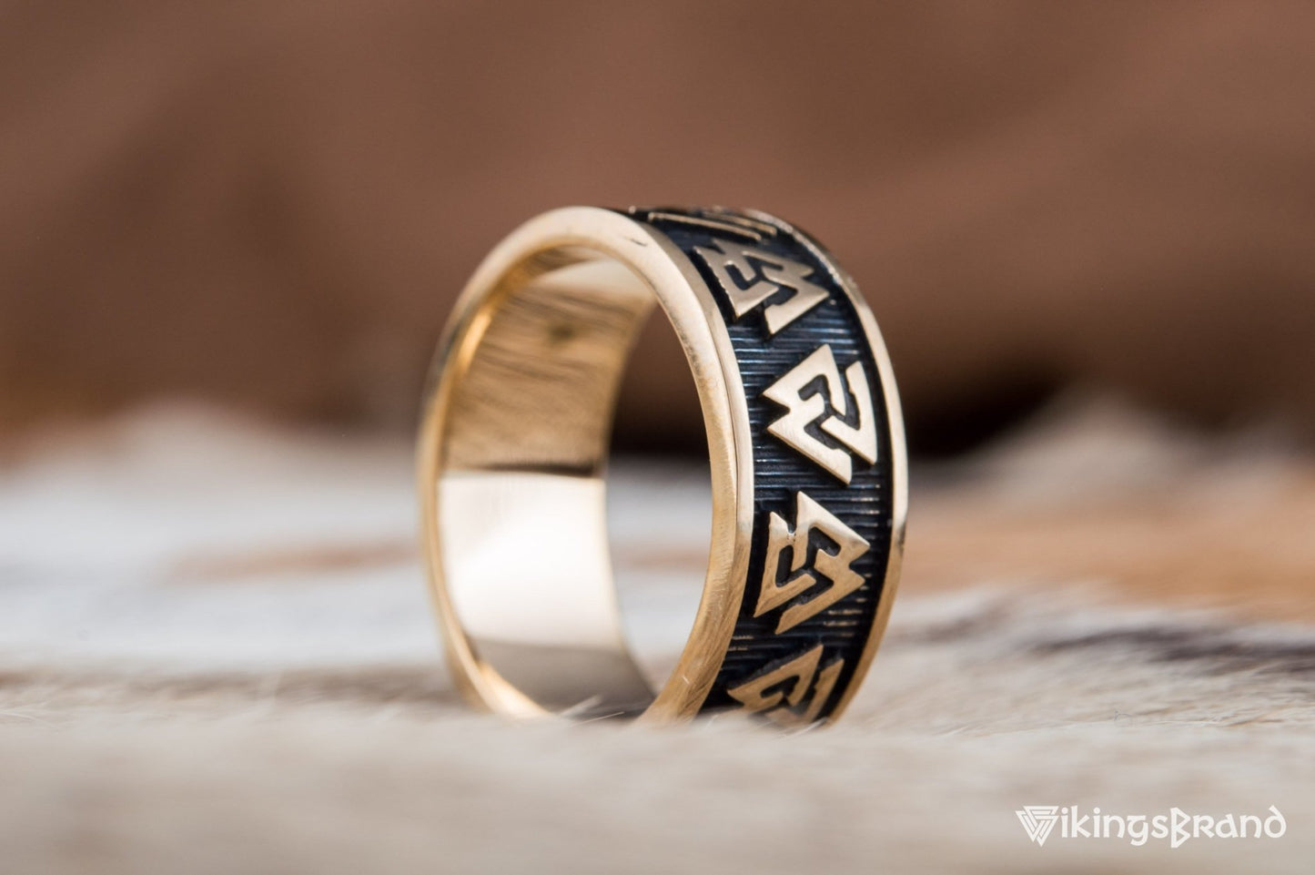 Vikings Valknut Symbol Ring Bronze Viking Jewelry