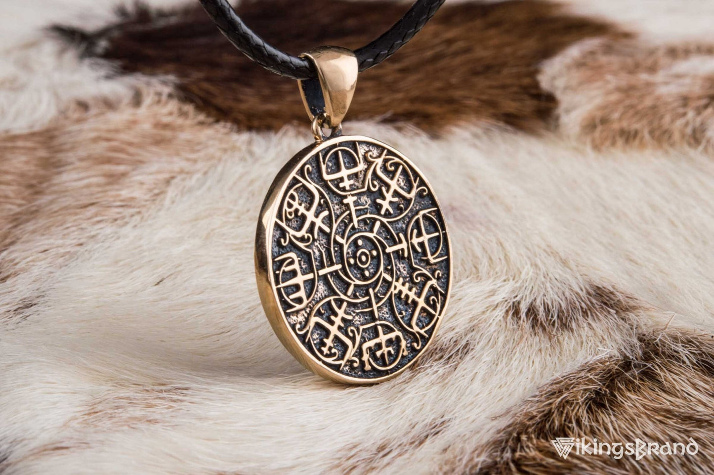 Vikings Vegvisir Symbol Pendant Bronze Norse Jewelry