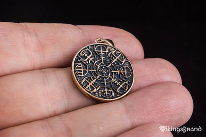 Vikings Vegvisir Symbol Pendant Bronze Norse Jewelry