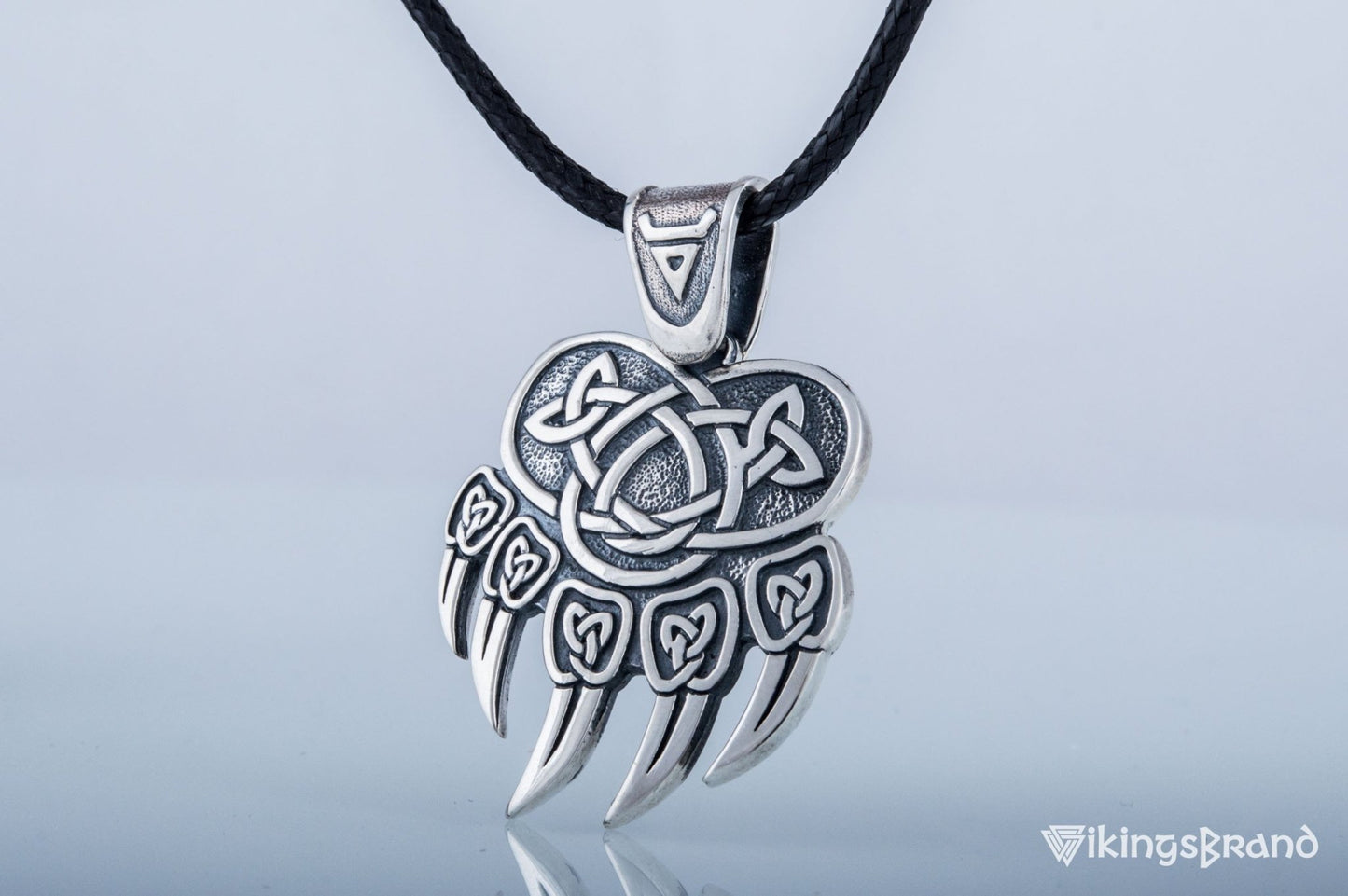 Vikings Veles Print Sterling Silver Pendant Pagan Amulet