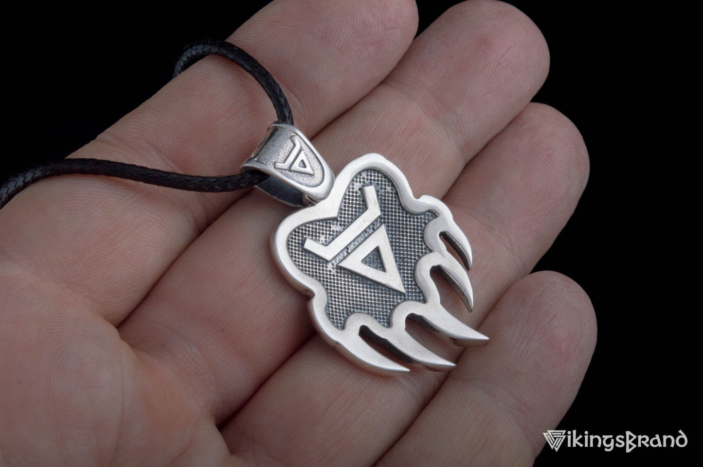 Vikings Veles Print Sterling Silver Pendant Pagan Amulet