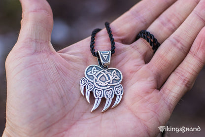 Vikings Veles Print Sterling Silver Pendant Pagan Amulet