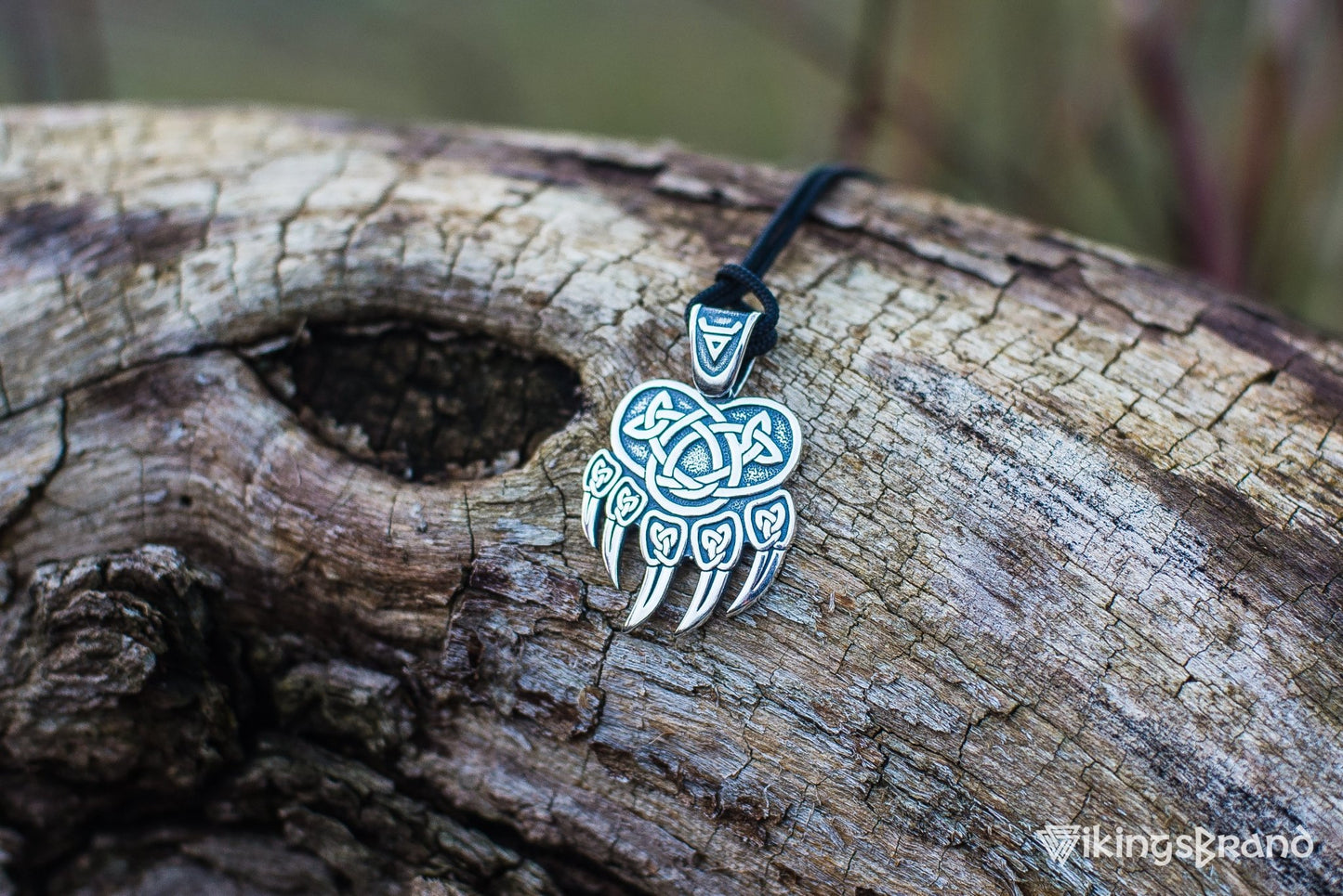 Vikings Veles Print Sterling Silver Pendant Pagan Amulet