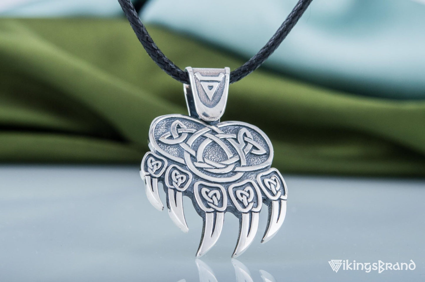 Vikings Veles Print Sterling Silver Pendant Pagan Amulet