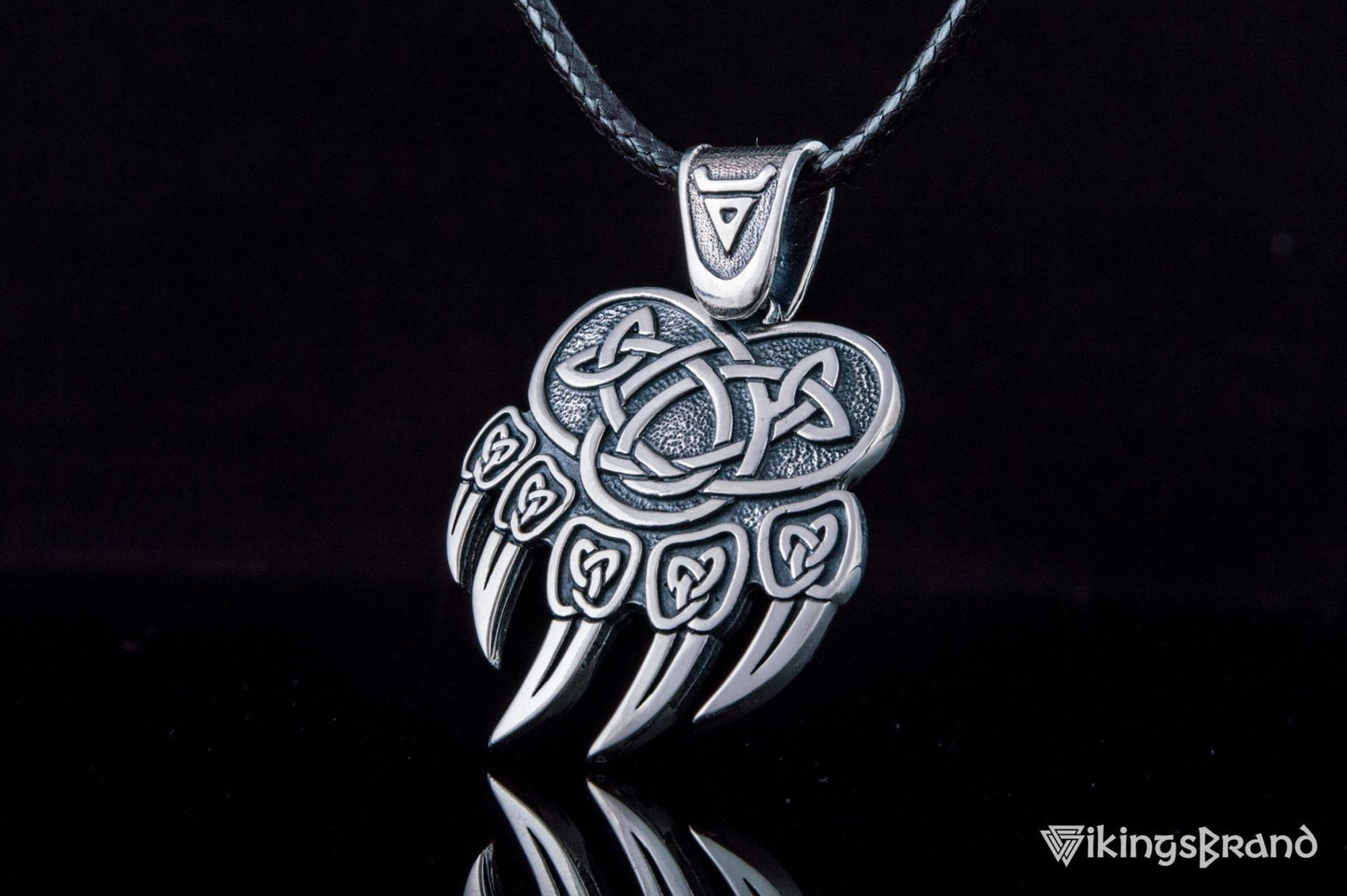 Vikings Veles Print Sterling Silver Pendant Pagan Amulet