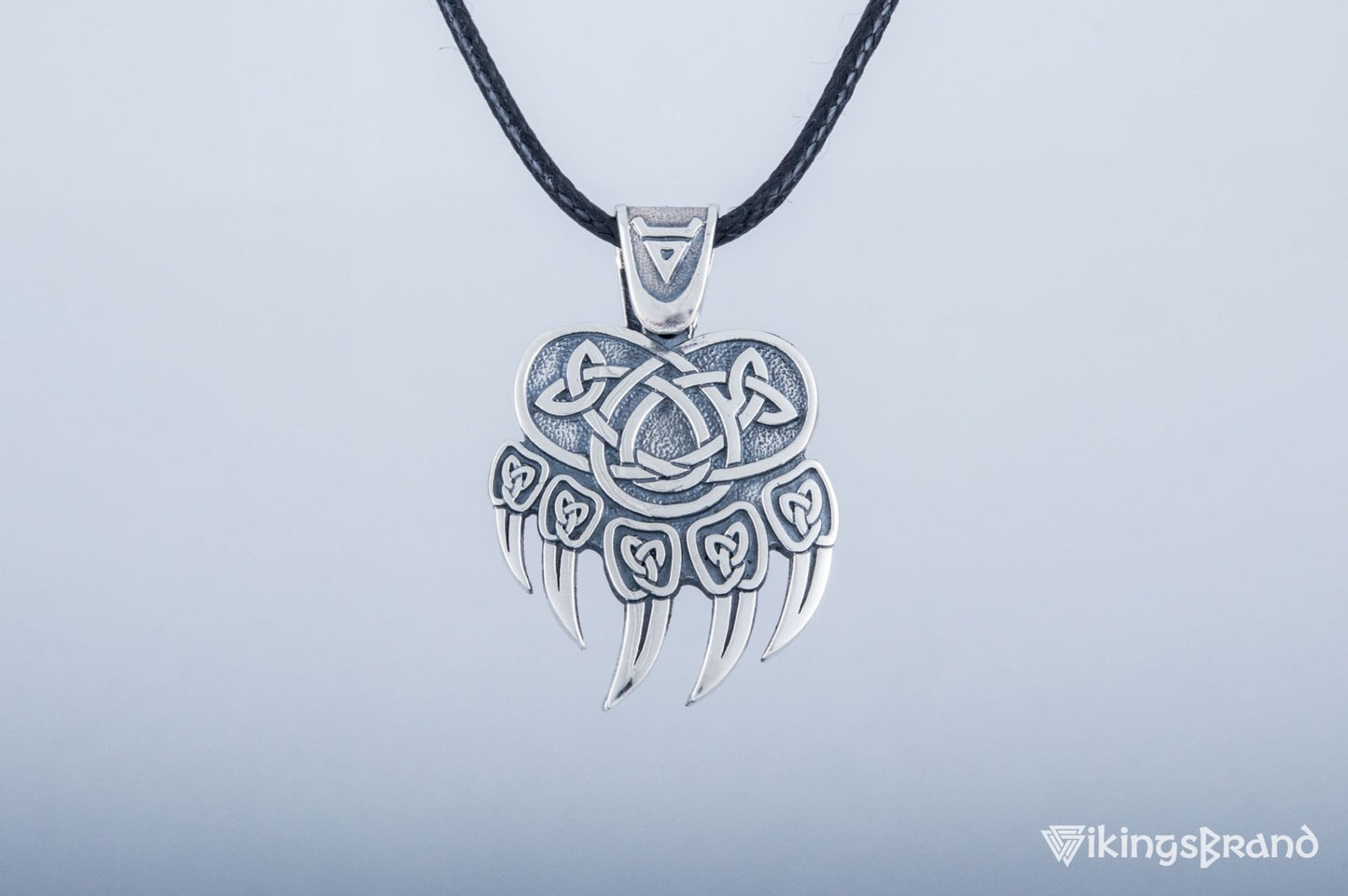 Vikings Veles Print Sterling Silver Pendant Pagan Amulet