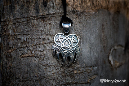 Vikings Veles Print Sterling Silver Pendant Pagan Amulet