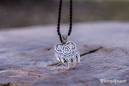 Vikings Veles Print Sterling Silver Pendant Pagan Amulet