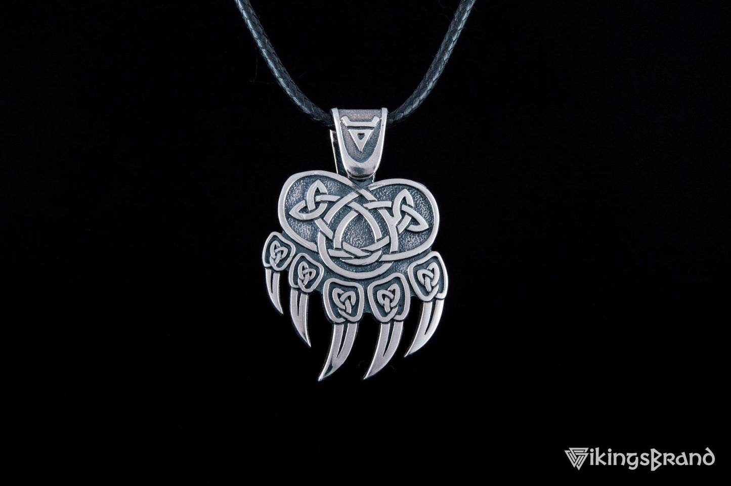 Vikings Veles Print Sterling Silver Pendant Pagan Amulet