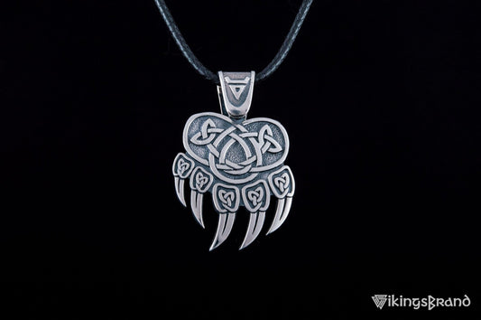Vikings Veles Print Sterling Silver Pendant Pagan Amulet