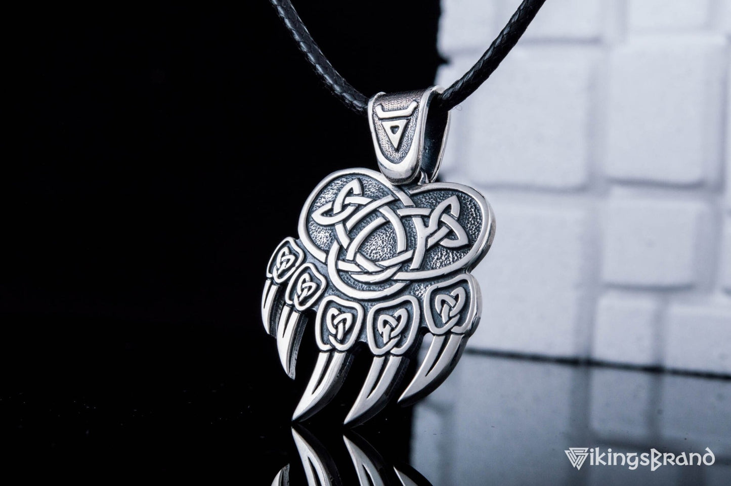 Vikings Veles Print Sterling Silver Pendant Pagan Amulet