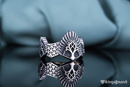 Vikings Yggdrasil Ring Sterling Silver Handmade Jewelry