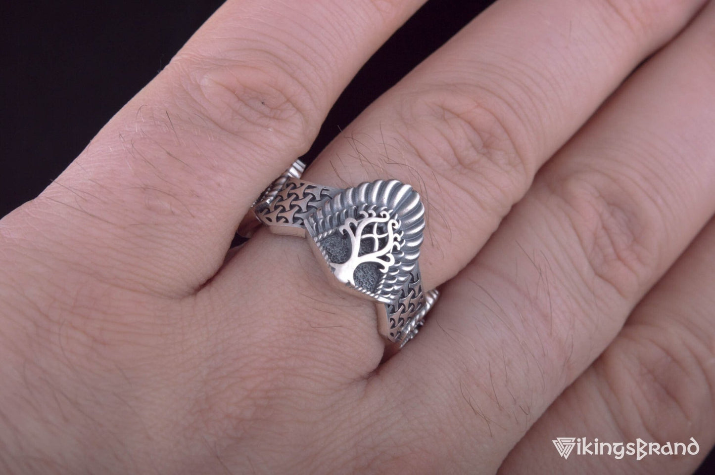 Vikings Yggdrasil Ring Sterling Silver Handmade Jewelry