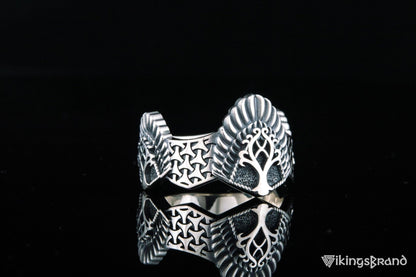 Vikings Yggdrasil Ring Sterling Silver Handmade Jewelry
